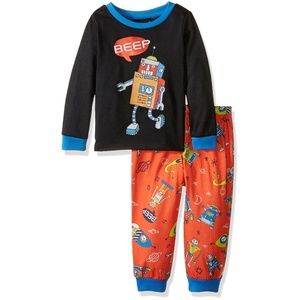 Peas & Carrots Boys' Toddler Robot Pajamas, 2T